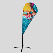 Beachflag (Dropflag) mit bedruckbarem Mastkanal für Ihren Point of Sale