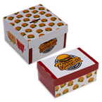 Burgerbox (9,5 x 9,5 x 7 cm) einseitig bedruckt 4/0-farbig