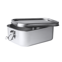 Edelstahl Lunchbox 1200 ml, Silber, offen