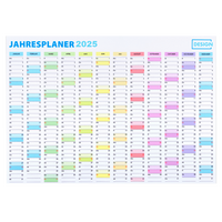 Jahresplaner auf Whiteboard-Folie inkl. Laminat DIN A4 quer (297 x 210 mm) einseitig 4/0-farbiJahresplaner auf Whiteboard-Folie inkl. Laminat DIN A4 quer einseitig bedrucktg bedruckt