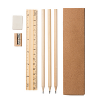 Schreibset 6-teilig inkl. 3 Bleistiften, Personalisierung auf Anfrage, Lineal, Bleistifte