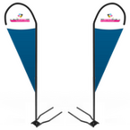 Doppelseitiges Snowflag Drop mit Autofuß