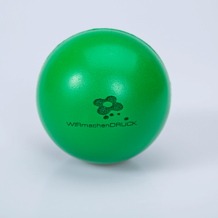 Individuell gestalteter, grüner Antistressball aus hochwertigem PU-Schaum