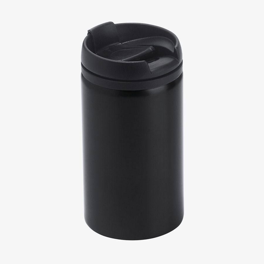 To-go-Becher (schwarz) mit Deckel, Mehrwegbecher mit 290 ml Fassungsvermögen