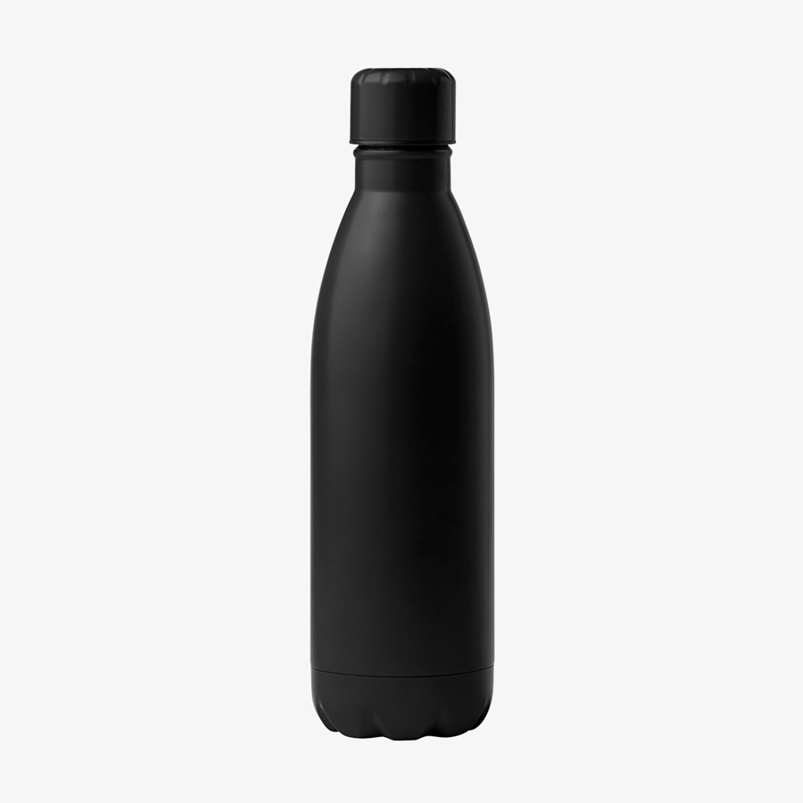 Schwarze matte Edelstahl-Isolierflasche mit 790 ml Fassungsvermögen