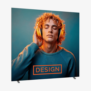 Akustikspannrahmen (200 x 200 cm) mit vollfarbig bedrucktem Auflichtbanner