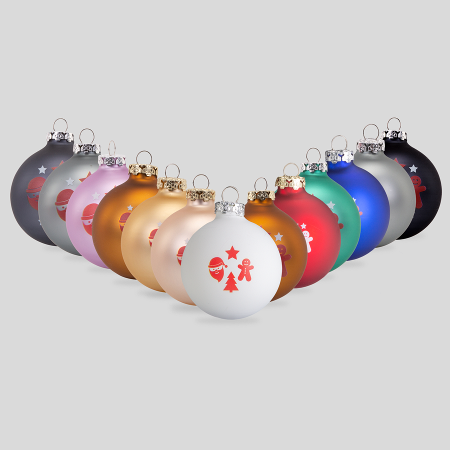 Bedruckbare Weihnachtskugels aus Glas, in vielen wunderschönen Farben erhältlich