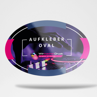 Ovaler Aufkleber, einseitig individuell bedruckbar