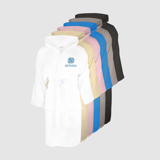 Velours-Bademäntel in verschiedenen Farben, individuell bedruckt mit Wunschmotiv