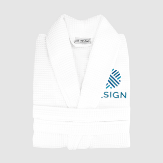 Bademantel mit Waffelmuster und individuellem Stick