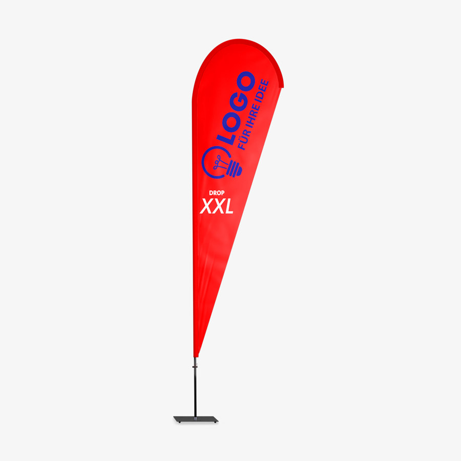 Individuelle Beachflag oder Snowflag in XXL mit bedrucktem Mastkanal