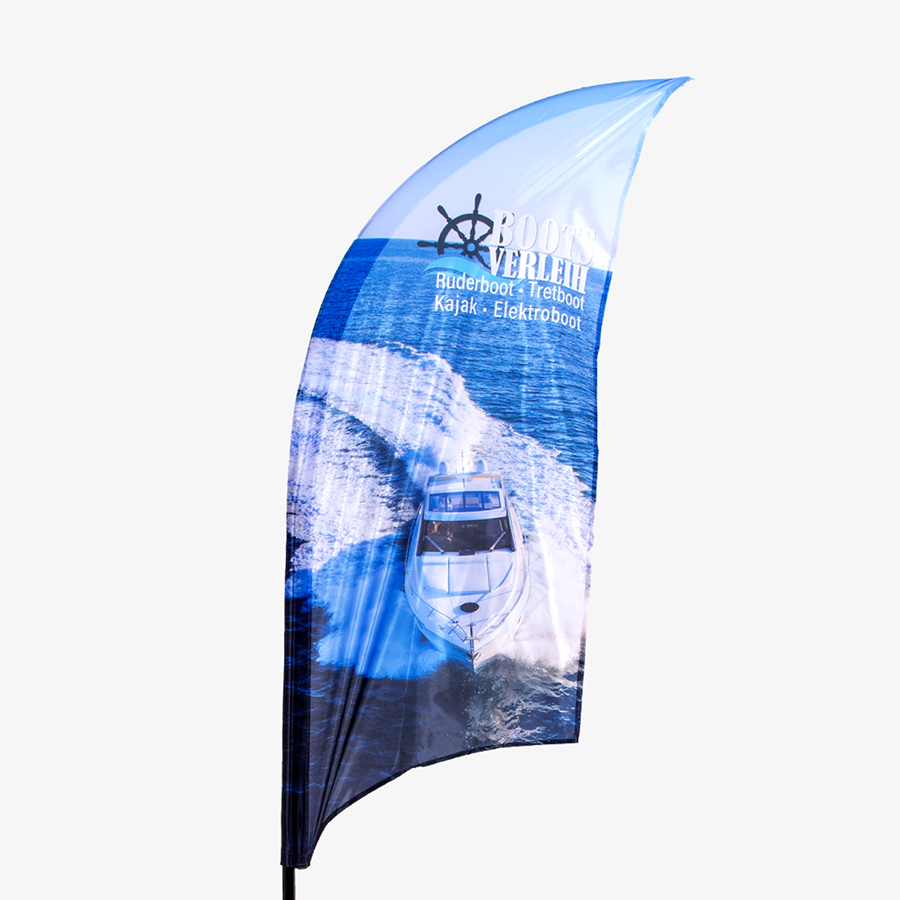 Beachflag und Snowflag konkav Größe M mit bedruckem Mastkanal
