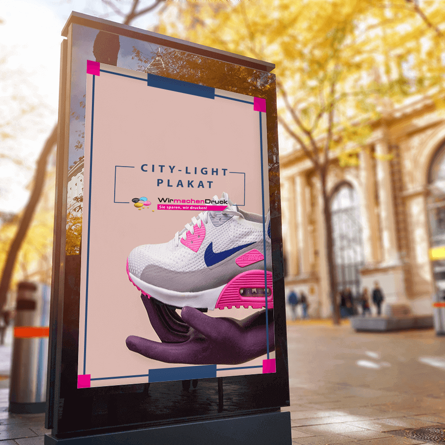 City-Light-Poster für den Außenbereich mit Hinterleuchtung dank hochwertigem City-Light-Papier
