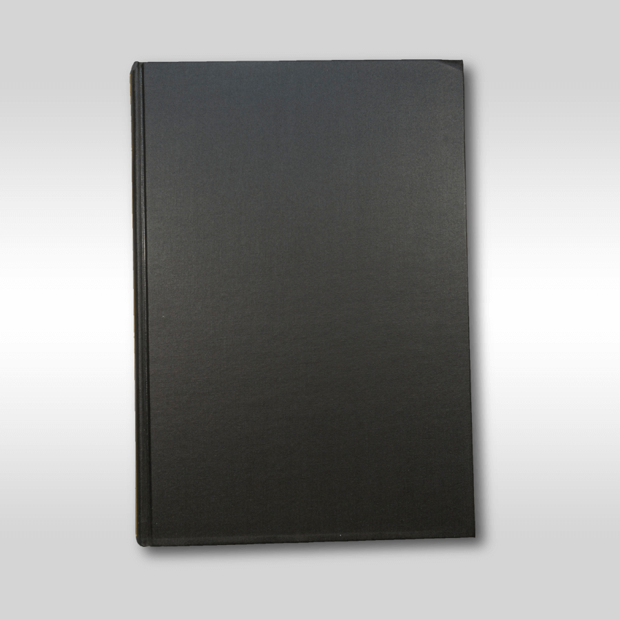 Dissertation im DIN-A4-Format mit schwarzem Hardcover, Ansicht von vorne