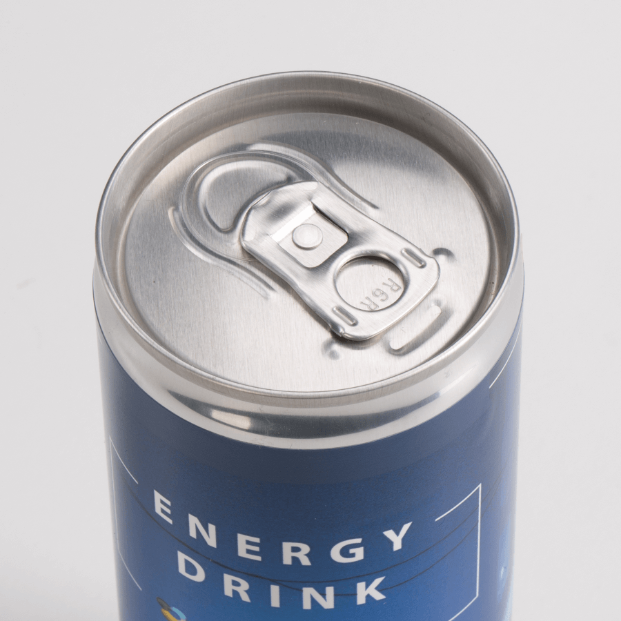 Detailansicht bedruckte Energydrink-Getränkedose