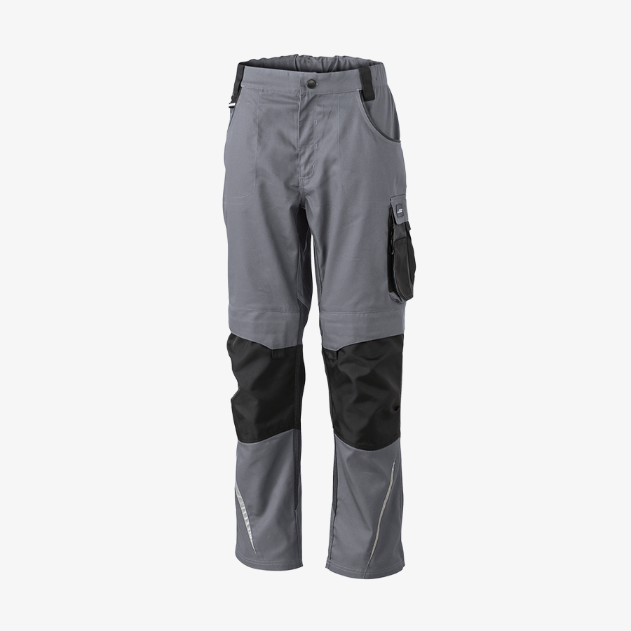 Basic-Arbeitshose in Grau, individuell mit Ihrem Design bestickbar