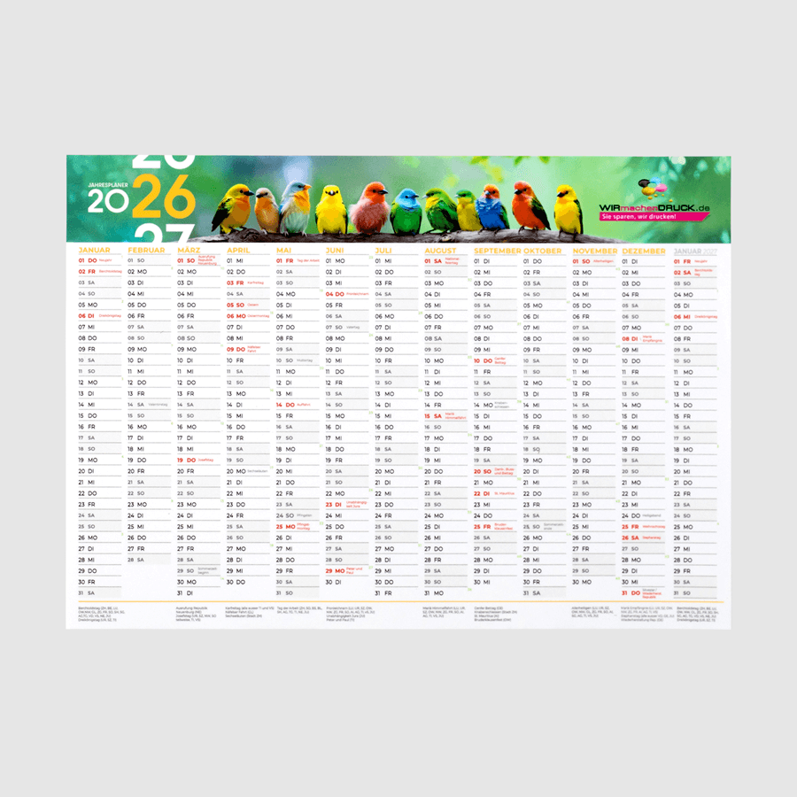 Jahresplaner, enthalten im Kalender-Musterset