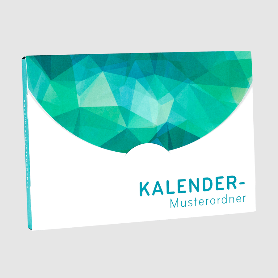 Neutrales Kalender-Musterset in praktischer Umschlag-Tasche