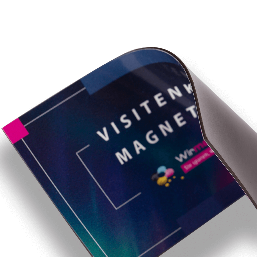 Detailansicht magnetische Visitenkarten im klassischen Querformat