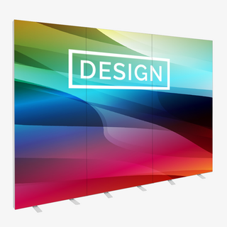 2 x 3 m Spannrahmen-Messesystem aus drei Modulen mit durchgehendem individuellen Aufdruck