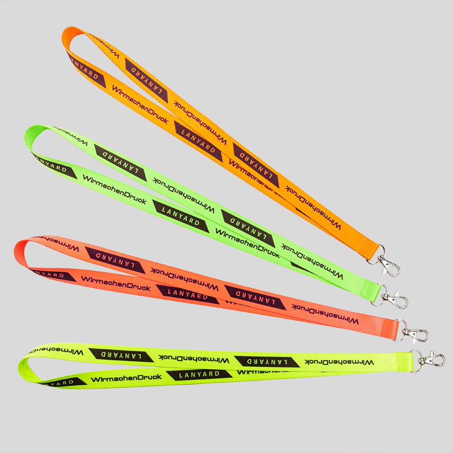 Neon-Lanyards in 4 knalligen Farben, 1/0-farbig bedruckt