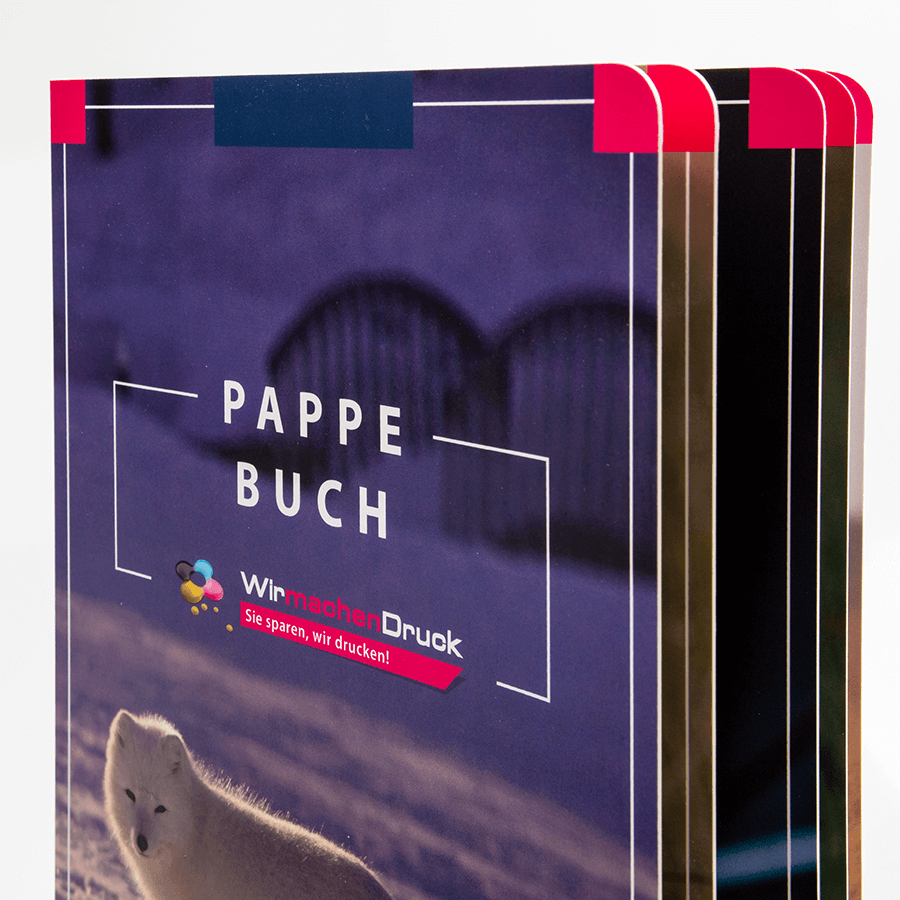 Detailansicht Seiten, individuell vollfarbig gedrucktes Pappbilderbuch mit Layflat-Bindung