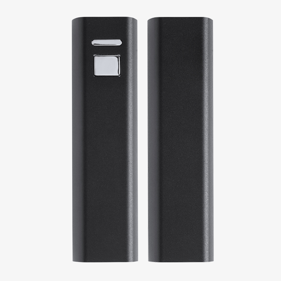 Schwarze Aluminium-Powerbank (2.600 mAh) ohne Personalisierung