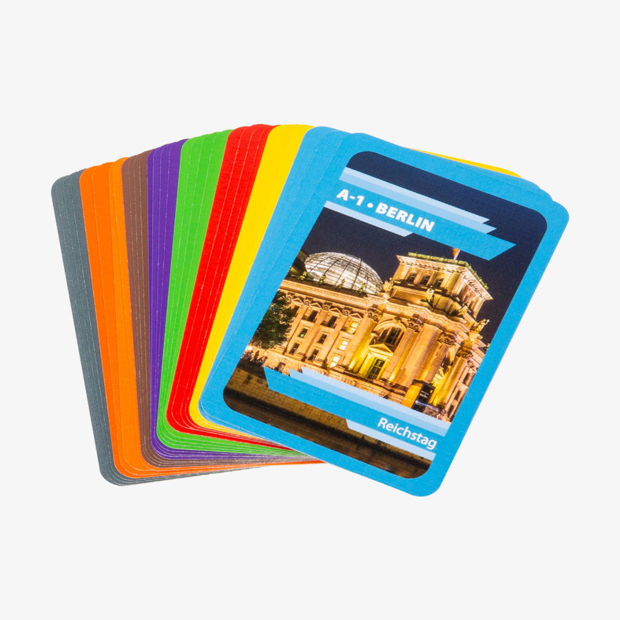 Bunte Spielkarten mit 4/4-farbigem Digitalruck in Fächeransicht