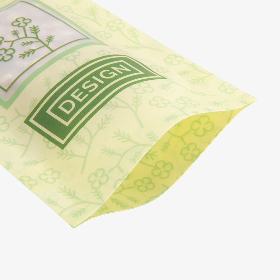 Standbodenbeutel aus recyclebarer Folie, individuell bedruckt, inkl. Personalisierung des Bodens