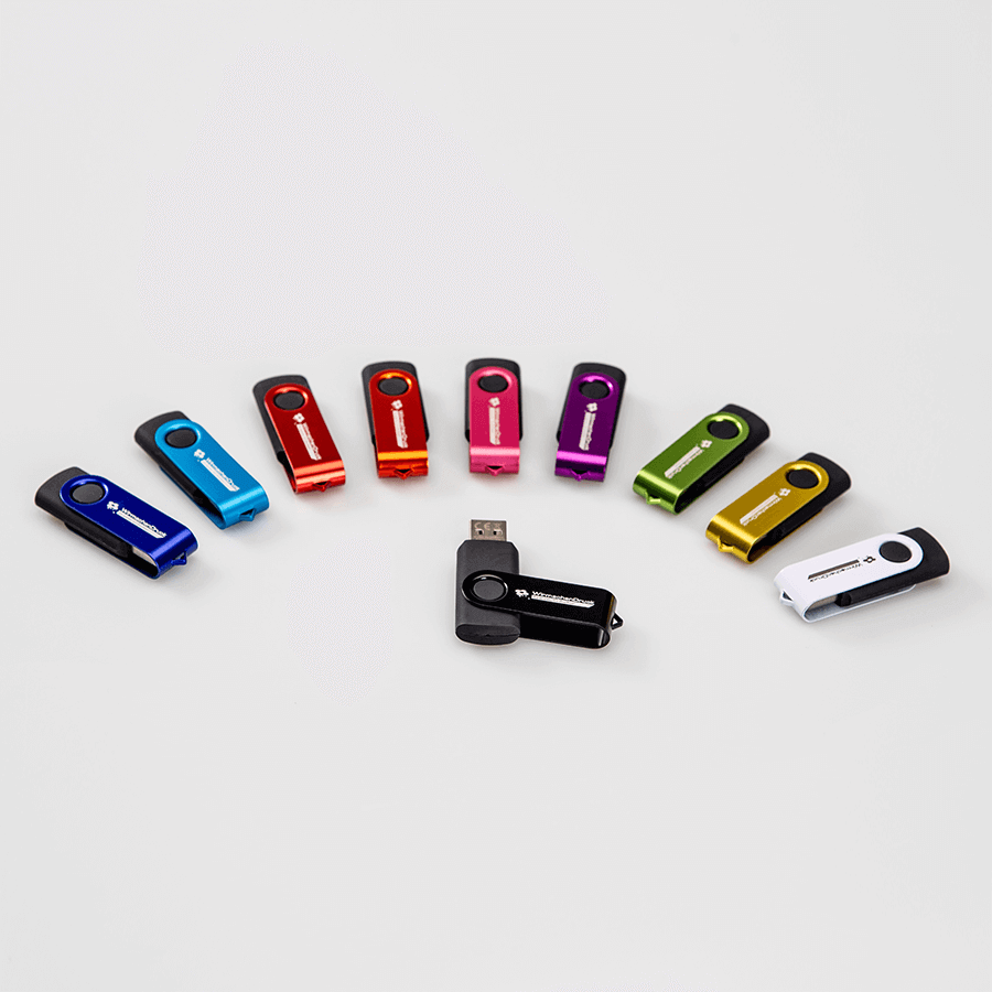 USB-Sticks in verschiedenen Farben mit individueller, edler Lasergravur