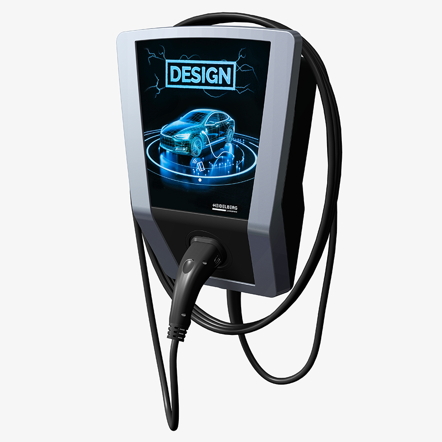 Individuell bedruckte Wandladestation Heidelberg Wallbox Connect Home für Elektrofahrzeuge