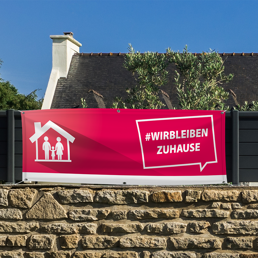 PVC-Banner mit festem Motiv zur Nutzung im Innen- und Außenbereich