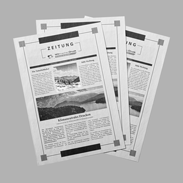 Zeitung (DIN A4) in Schwarz-Weiß