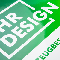 3D-Fahrzeugfolie Premium (oval) bedruckt, mit Glanzlaminat