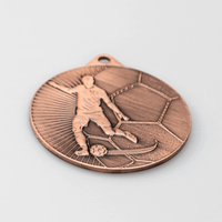 Medaillen Bronze mit Gravur, liegend, Fußball Motiv