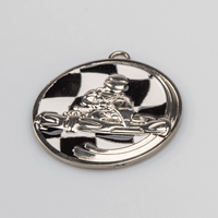 Medaille Silber mit Gravur, liegend, Kart Motiv