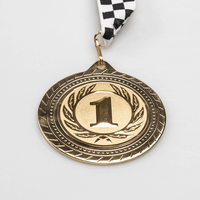 Medaillen klassisch mit Gravur, liegend, Gold mit Zahl Motiv