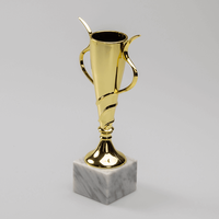 Pokal ELEGANT Gold auf Sockel mit Gravur, stehend