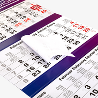 3-Monatskalender (Mehrblock), 30 x 70 cm (6/0-farbig CMYK + 2 Sonderfarben), Kalenderblock