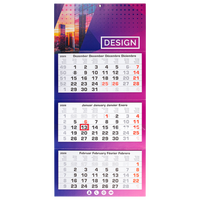 3-Monatskalender (Mehrblock), 33 x 70 cm (6/0-farbig CMYK + 2 Sonderfarben)