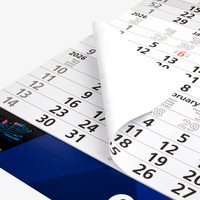 3-Monatskalender mit individuell bedrucktem Kopfteil (6/0-farbig CMYK + 2 Sonderfarben), Kalenderblatt
