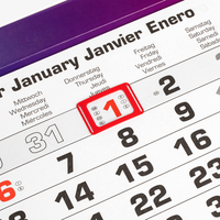 4-Monatskalender (Mehrblock), 33 x 90 cm (5/0-farbig CMYK + 1 Sonderfarbe), Datumsschieber