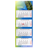 4-Monatskalender (Mehrblock), 33 x 90 cm (6/0-farbig CMYK + 2 Sonderfarben)