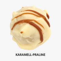 Fünfer Pralinenset, Karamell-Praline Detail