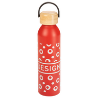 Aluminiumflasche mit Bambus-Tragedeckel graviert