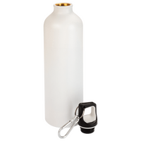 Aluminiumflasche mit Karabinerhaken unbedruckt