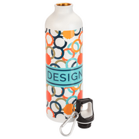 Aluminiumflasche mit Karabinerhaken bedruckt