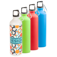 Aluminiumflasche mit Karabinerhaken Farbauswahl