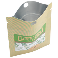 Aluminiumpapier-Standbodenbeutel 8 x 13 x 5 cm mit neutralem Boden, 4-farbig bedruckt