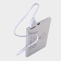 Aluminium-Powerbank 4.000 mAh, silber, einseitiger Lasergravur, Ladekabel